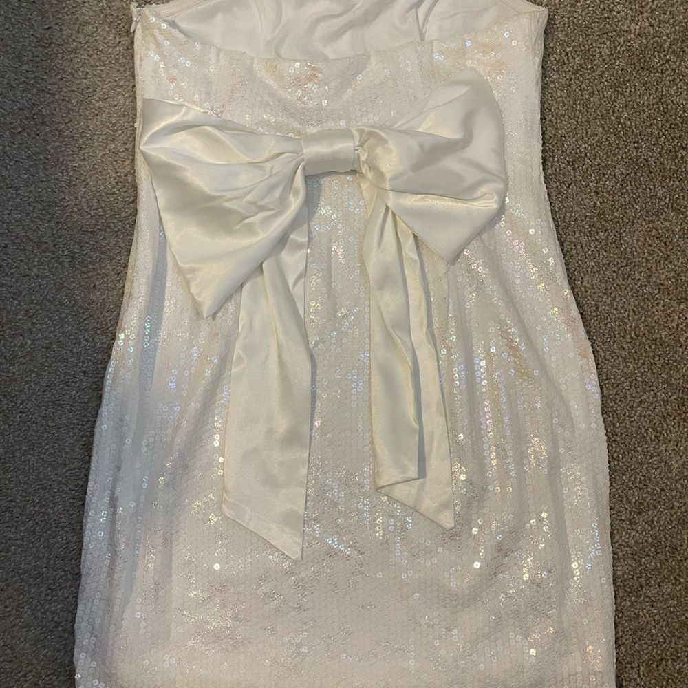 Selfie Leslie White Sequin Dress